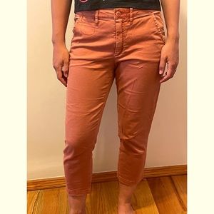 Chino by Anthropologie coral khaki ankle pants